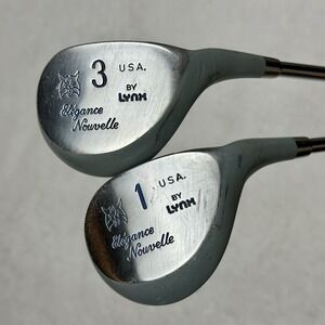 2 VTG Lynx Elegance Nouvelle Golf Clubs #1 Driver  #3 Fairway Wood Rare Made USA